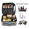 thumbnail image 2 of FORMRS Travel Makeup Bag Large Capacity Train Case Cosmetic Organizer with Adjustable Dividers, Blue Wildflower Pattern, 2 of 8