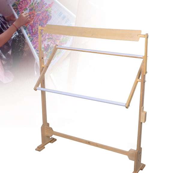 Premium Solid Wood Needlework Table with Adjustable Embroidery Frame, Toolbox Storage, Perfect for Home Use and Craft Projects