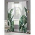 thumbnail image 4 of Palm Leaves Tropical Sheer Curtains 108 Inch Length 2 Panels Set Window Treatments, Green Botanical Summer Rod Pocket Semi Curtains for Living Room/Bedroom/Kitchen Décor, 104"W x 108"L, 4 of 7