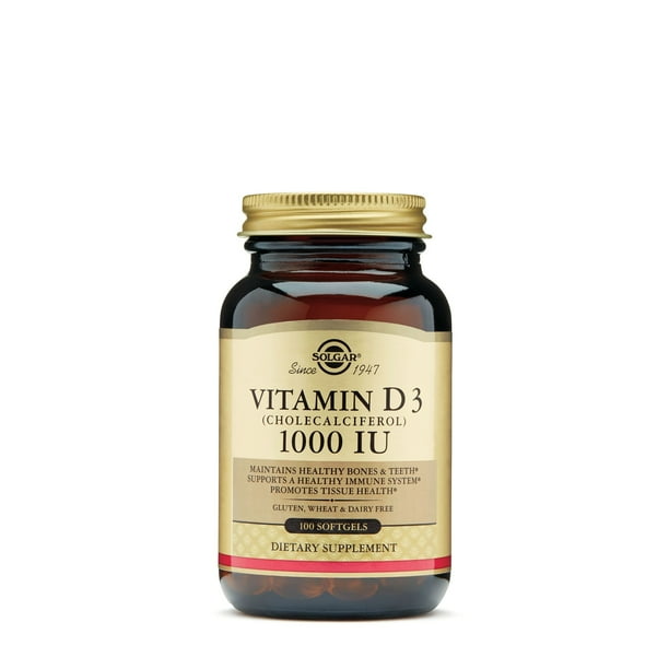 Solgar Vitamin D3 Cholecalciferol 1000 IU 100 Softgels