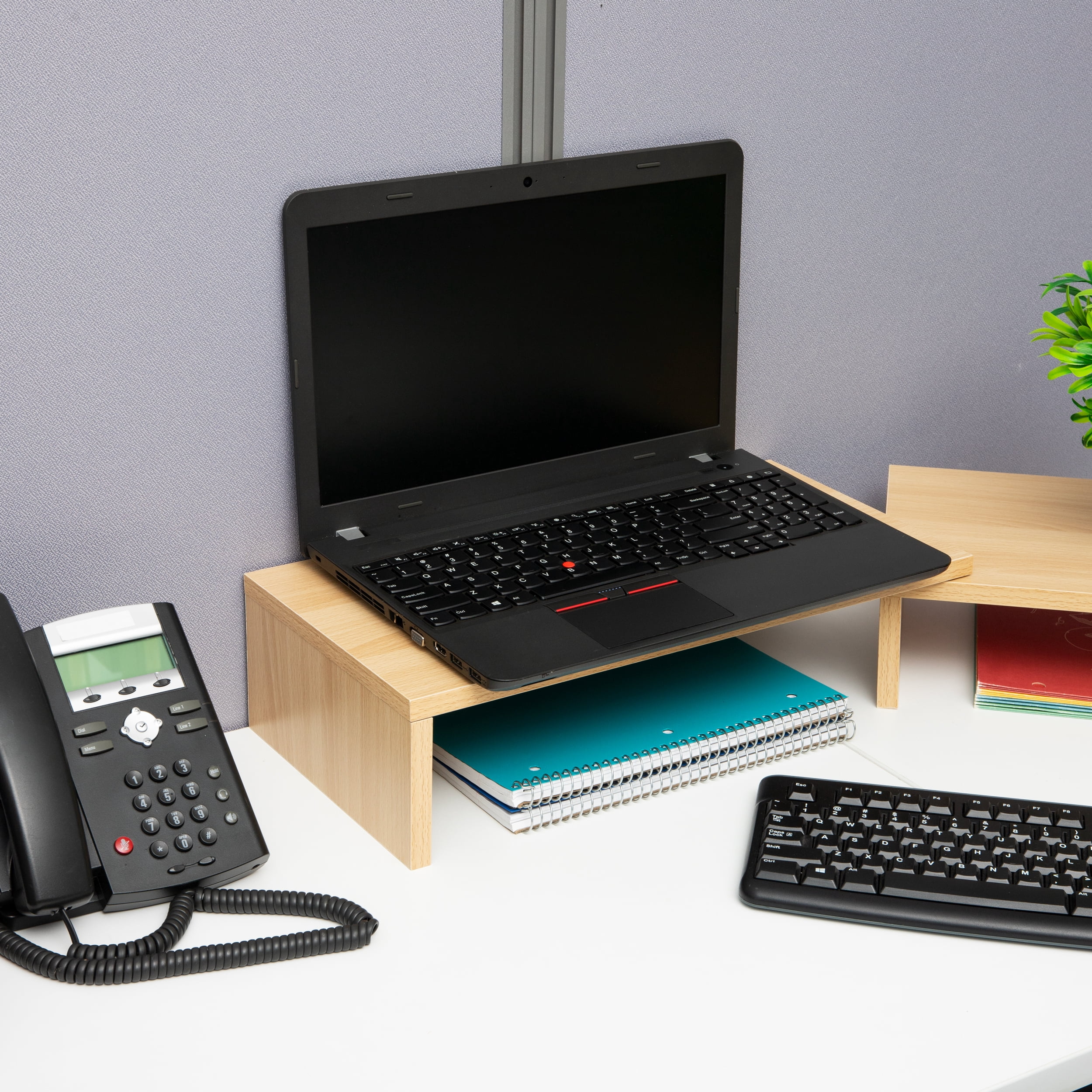 Mind Reader Dual Monitor Stand, Desktop Organizer, Laptop Riser, Office, MDF, 51.25"L x 9.25"W x 4.75"H, Brown
