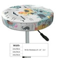 thumbnail image 4 of Vsdgher The World Map with Cartoon Animals Print Stool Covers Round,Stretch Round Stool Covers Washable Stool Cushion Slipcover Elastic Chair Covers for 12-14 Inch Chair, 4 of 7