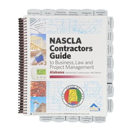 Highlighted and Tabbed - NASCLA Contractors Guide to Business, Law and Project Management, Alabama Residential Construction 4th Edition - from Exam Books
