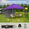 thumbnail image 5 of CROWN SHADES 10'x10' Instant Canopy Tent with 1 Sidewall with One Push Setup Sun Shelter for Events Parties Purple, 5 of 8