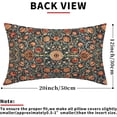 thumbnail image 3 of Vintage Floral Lumbar Pillow Covers 12X20 Inch Set of 2 Burnt Orange Flowers Botanical Decorative Rectangular Pillow Cases Navy Blue Art Cushion Case Farmhouse Home Decor for Sofa Couch Bed Outdoor, 3 of 6