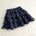 thumbnail image 4 of Girls Plaid Skirt Ruffle Tiered Layered Skort Pleated Uniform Mini Skirts | Flowy, Elastic Low Rise, Casual, Tartan Skirt, Going Out, Y2K, Pleated Skirts for Girl, Back To School Fashion Clothes, 4 of 7