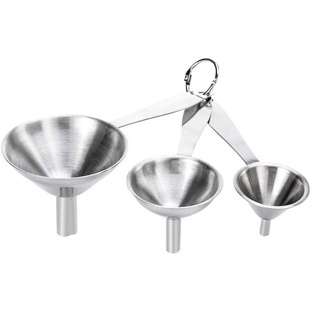 Hip Flask Funnel 3pcs Mini Funnel Stainless Steel Funnel Kitchen Set Small Hip Flask Funnels With Long Handle Metal Funnels Transferring Liquid Oil Powder For Filling Bottles Or Containers Walmart Com