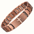thumbnail image 1 of LEEYNEER 1pc Cross Magnetic Bracelets For Men  Copper Bracelets For Men   Men‘s Bracelets For Jewelry Gift With Adjustable Sizing Tool, 1 of 6