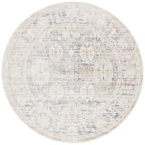 SAFAVIEH Prestige Amilia Oriental Area Rug, Beige/Blue, 6'7" x 6'7" Round