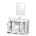 thumbnail image 2 of Wyndham Collection Sheffield 48" Mirror Wood Single Bathroom Vanity in White, 2 of 4