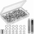 thumbnail image 1 of Grommet Tool Kit 12mm Eyelets, Pliers Set And 100 Eyelet Sets With Storage Box For Tarpaulin, Leather, Fabric And More G, 1 of 3