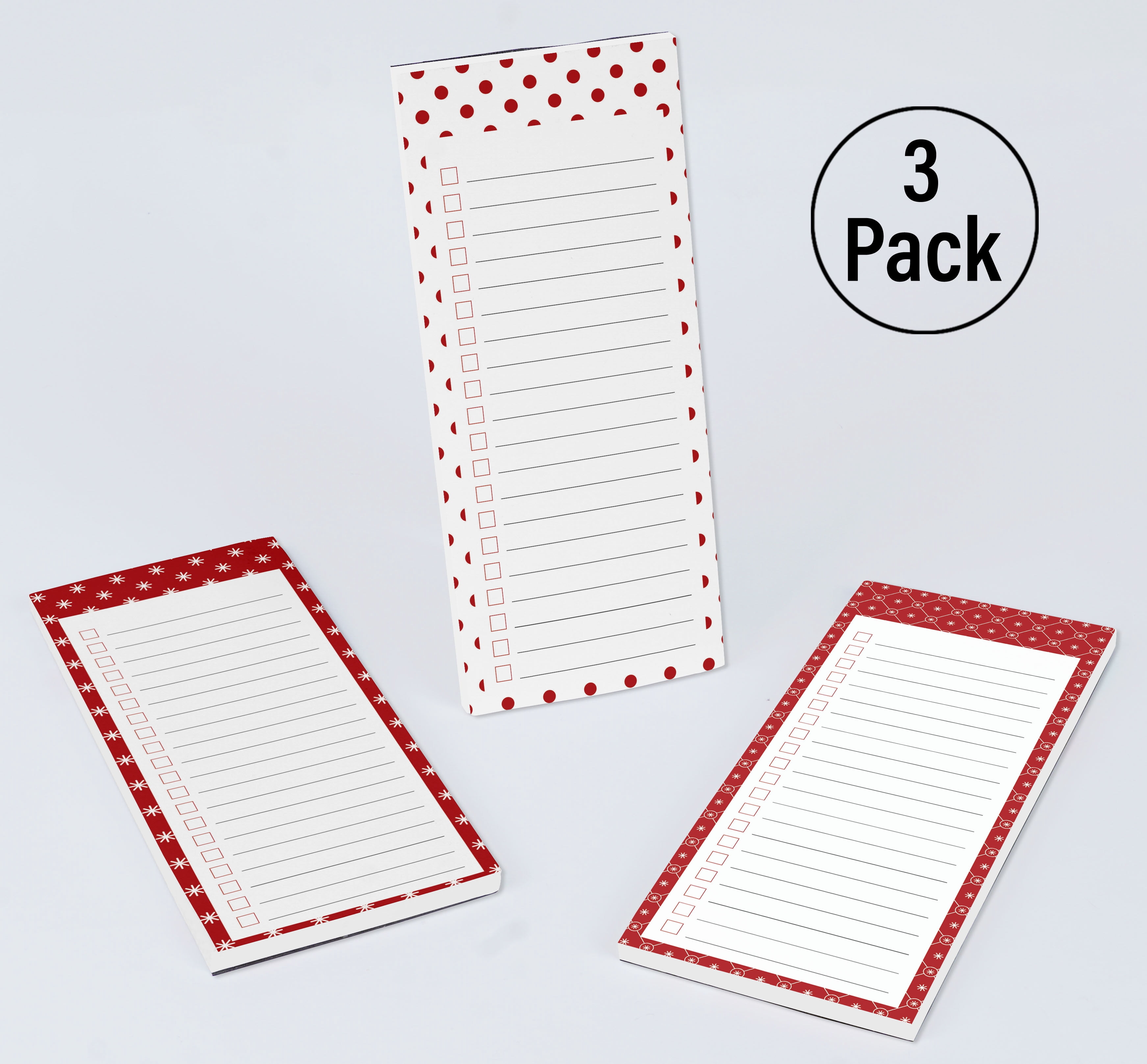Inkdotpot Packof3MagneticFridge To-Do List Notepads,MagneticMemo Pads For Refrigerator,Dot Design(50 Sheets Each)