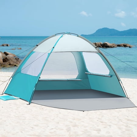 Beach Tent for 3/4/6/8 Person - Easy Setup Sun Shade Shelter, Portable Beach Shade Sun Canopy with UPF 50+ UV Protection, Removable Skylight Family Size