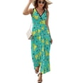 thumbnail image 2 of Margarita Time！ Dress Summer Street Style Bohemia Long Dresses Female Sleeveless Printed Maxi Dress, 2 of 9