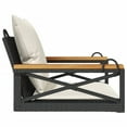 thumbnail image 5 of vidaXL Swing Bench with Cushions Black 24.8"x24.4"x15.7" Poly Rattan, 5 of 8