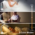 thumbnail image 3 of Desk Lamp, LED Desk Lamps for Home Office, Wireless Charger Touch Table Lamp with Pen Holder, Dimmable Office Desk Light with Clock, Alarm, Date, Temp, Foldable Lamp for Table Bedroom Office, White, 3 of 7