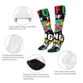 thumbnail image 3 of Goofa I Love With Autism Pattern Adult Stockings, Color-Block Knee High Socks, Comfortable and Breathable, Soft and Stretchable, Sports, and Decoration, 3 of 6