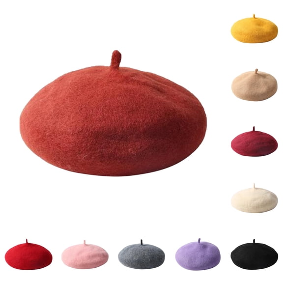QTSHPN Kids Winter Hat Warm Autumn Winter Solid Color Beret Pumpkin Woolen Kids Girls Hat