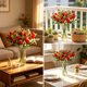 thumbnail image 5 of Adornos de tulipanes artificiales para mesas de hotel | Decoraciones con flores de tulipán artificiales para bodas | Fotografía de bodas y ramo de novia, 5 of 6