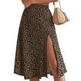 thumbnail image 2 of Musuos Women's A-line Midi Skirts Bohemian Floral Print High Waist Split Skirts Summer Casual Long Skirts, 2 of 7