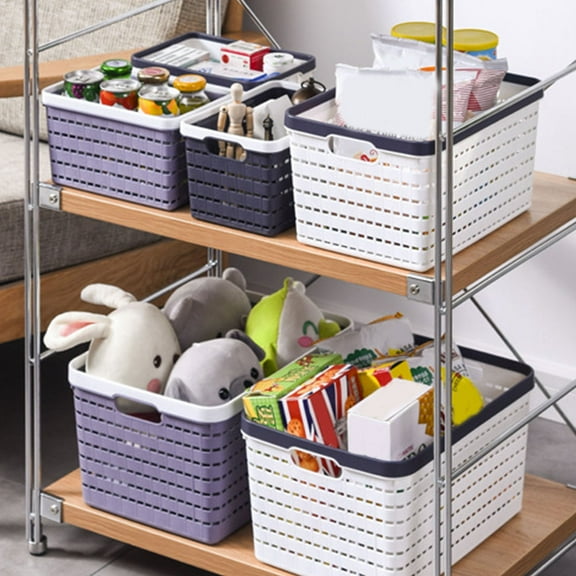PAMINGONO 2Pcs Storage Basket for Home with Cutout Handle for Bathroom