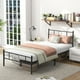 thumbnail image 2 of Cama Individual de Metal FurnitureR con Cabecera y Pies de Cama Negro, 99x198 cm, 2 of 8