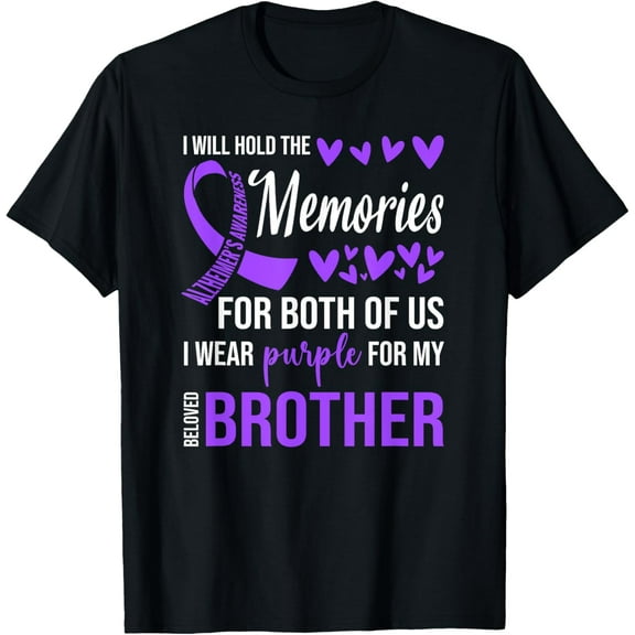 Premium Comfort - Alzheimer's Awareness Shirt Purple Ribbon Memories Brother T-Shirt