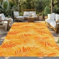 thumbnail image 3 of Fsddascl Orange Tropical Leaf Outdoor Rug for Patio/Deck/Porch, Non-Slip Large Area Rug 4 x 6 Ft, Palm Leaves Botanical Summer Indoor Outdoor Rugs Washable Area Rugs, Reversible Camping Rug Carpet, 3 of 5