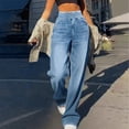 thumbnail image 2 of FNGZ Jeans for Women | Girls Jeanswomen's High Rise Wide Leg Jeggings - Stretch Pull on Jeans-Style Pants, Soft Denim with Pockets | Light Blue L, 2 of 9