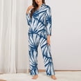 thumbnail image 3 of Bingfone Womens Pajama Sets Blue Shells Print,Long Sleeve Loungewear Pajamas Set-Xx-Large, 3 of 9