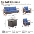 thumbnail image 5 of PARKWELL 6-Piece Patio Fire Pit Sets,All-Weather Conversation Set with Wicker Lounge Chair, Swivel Glider,7-Seat Outdoor Patio Seating Furniture Set for Backyard Gatherings, Brown/Navy, 5 of 17