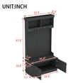 thumbnail image 4 of CQSXDA Functional Hall Tree with Shoe Bench in Versatile Style, 4-in-1 Coatrack with Hooks for Living Room Space Saving, Black, 4 of 13
