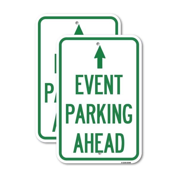 (2 Pack) Parking Sign & Post Kit | 18" X 24" Heavy-Gauge Aluminum Sign | Rust Free Aluminum, Weather Resistant, Waterproof, Fade Resistant, 2 Pre-drilled Holes