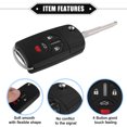 thumbnail image 4 of Unique Bargains 4 Button Keyless Entry Remote Key Shell Cover for Mitsubishi Eclipse 2007-2010 with Blade No Chip,Black, 4 of 7