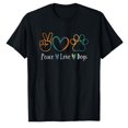 thumbnail image 1 of AALJY Dog Lover Peace Love Dogs Puppy Paw Cute Retro T-S, 1 of 5