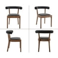 thumbnail image 5 of Dayalane Dining Chairs Set of 2, Linen Upholstered Wooden Side Chairs, Mid-Century Modern Kitchen Chairs Farmhouse Dining Chairs with Open Back for Dining Room Living Room Restaurant, Charcoal, 5 of 8