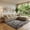 Camel-134" sofa, variant on Howcool Cloud Couch Modular Sectional Sofa 6 Seat 122" L Shaped Reversible Convertible Couch, Corduroy Thick Cushion with Movable Ottomans, Washable Removable Cover for Living Room,Black