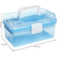 thumbnail image 3 of MyGift 10 inch Light Blue Clear Plastic Multipurpose Portable Handled Organizer Storage, 3 of 3