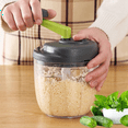thumbnail image 1 of Hand Chopper, Manual Food Chopper, Hand Crank Onion Spinner, Food Chopper with Container, Rotary Onion Chopper, 1 of 6