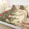 thumbnail image 3 of Homewish Christmas Flower Full Size Sheets,Red Cherry Bed Sheets,Cartoon Bow Tie Ribbon Sheet Sets For Girls Kids,Ultra Soft Home Decor,4 Pieces, 3 of 7