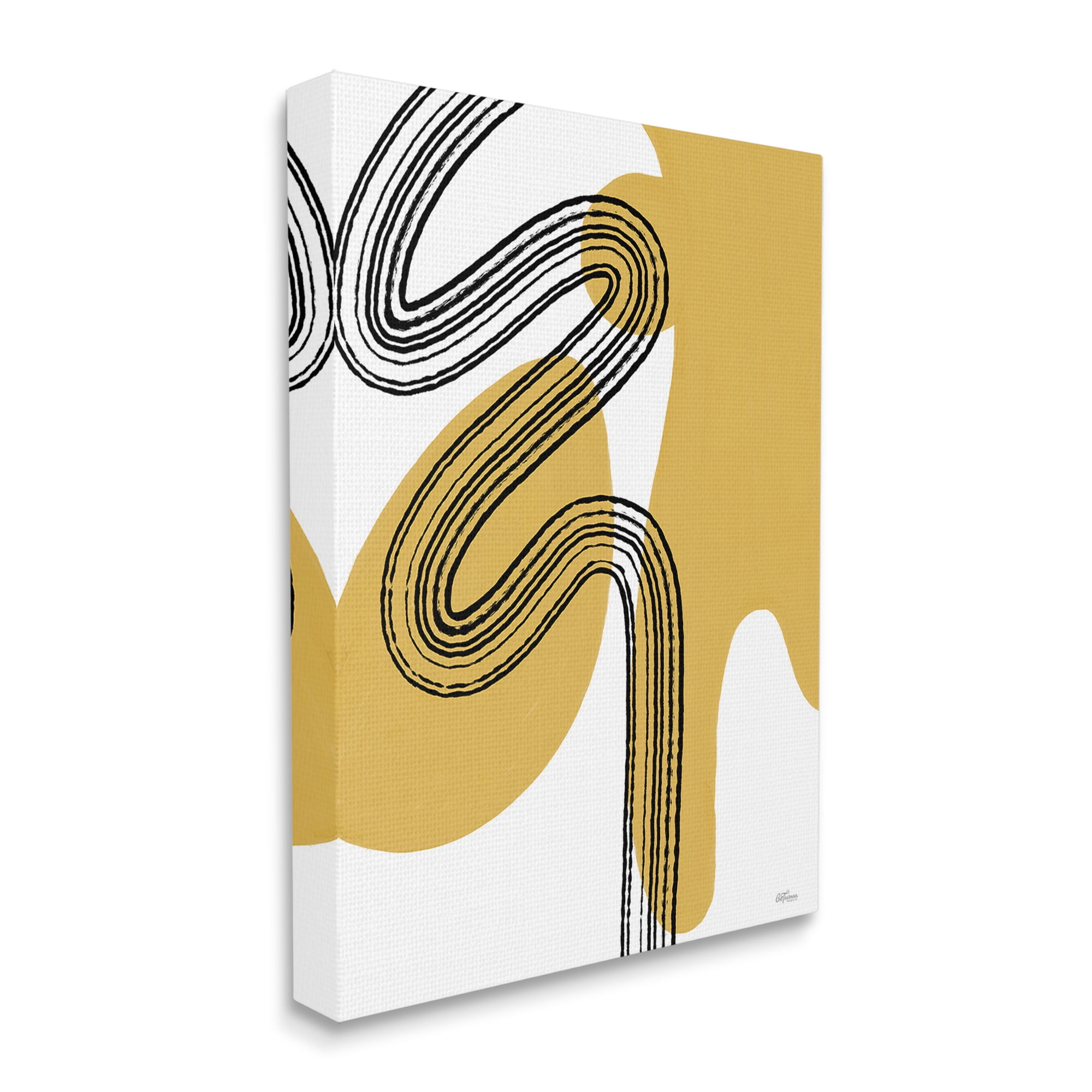Stupell Industries Contemporary Splatter & Lines Abstract Painting Gallery Wrapped Canvas Art Print Wall Art, 24 x 30