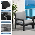 thumbnail image 4 of FUNDAZE Oversized HDPE Patio Furniture Sets, 2-Seater With Double-tier Table Outdoor Conversation Set | For Patio, Poolside, Backyard Use, Black Frame with Gray Cushion, 4 of 8