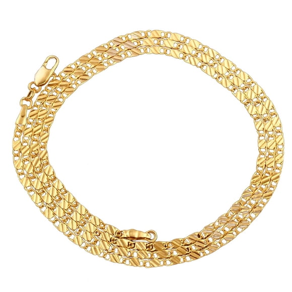 Collar de acero inoxidable dorado AuraSparks 1Pza Sterling 925 50cm 2mm de grosor
