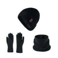 thumbnail image 2 of Zylanna 3 Pcs Beanie Hat Scarf Glove Set, Soft & Comfy Windproof Winter Warm Knit for Men & Women Black, 2 of 2