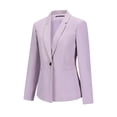 thumbnail image 7 of AZoiNM Women's Slim Fit One-Button Notch Lapel Blazer & Pants Set, Business Casual Work Suit for Office, 70% Polyester 30% Viscose, Lake Blue/Light Purple, Fall Winter Spring, 7 of 7