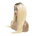 thumbnail image 4 of 13X4 Lace Front Wigs Human Hair Pre Plucked Blonde With Natural Black 1B/613 Brazilian Wigs Glueless 150% Density (24 inches), 4 of 8