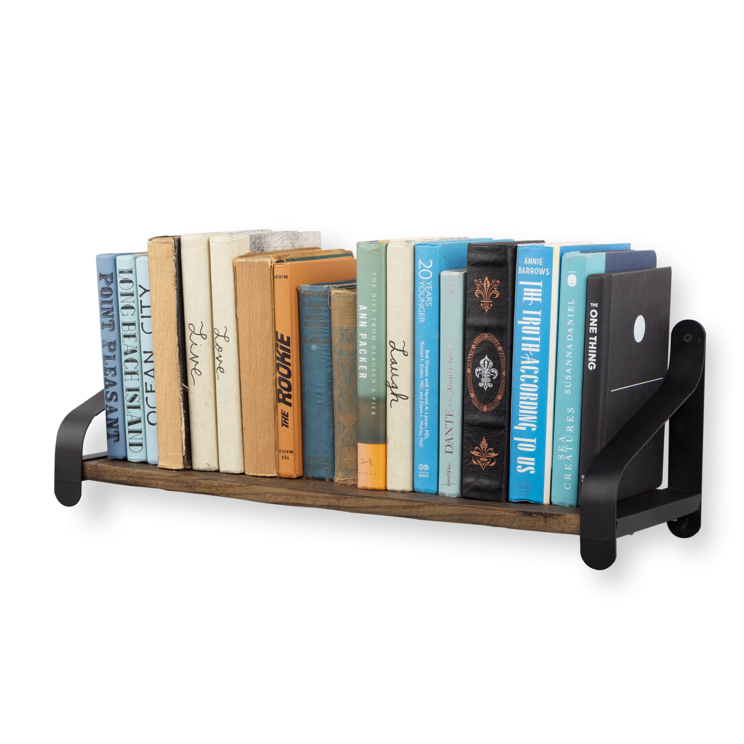 Rustico Reclaimed Solid Wood Rustic Wall Mounted Bookshelf With