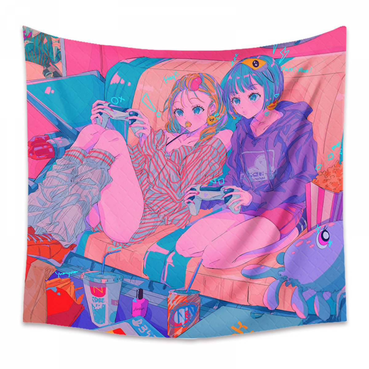 Wekity Anime Tapestry Aesthetic Art Home Background Fabric Decor Gift