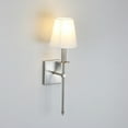thumbnail image 6 of Pathson 2PCS Classic Wall Sconce with Flared White Textile Lamp Shade Brushed Stand for Bedroom Living Room, 6 of 8