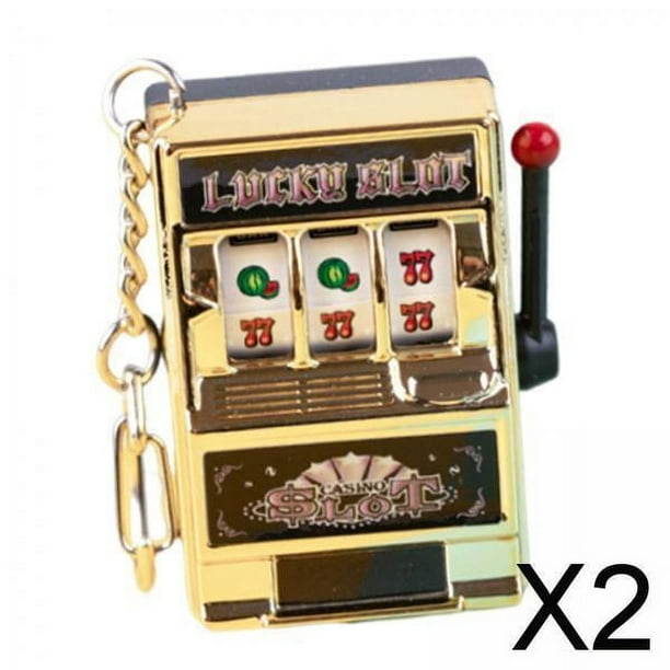 2xMini Máquina Tragamonedas de Juguete, Mini Llavero de Juguete de Juego de Arcade para Niñas, Niños Y Mujeres 2 piezas